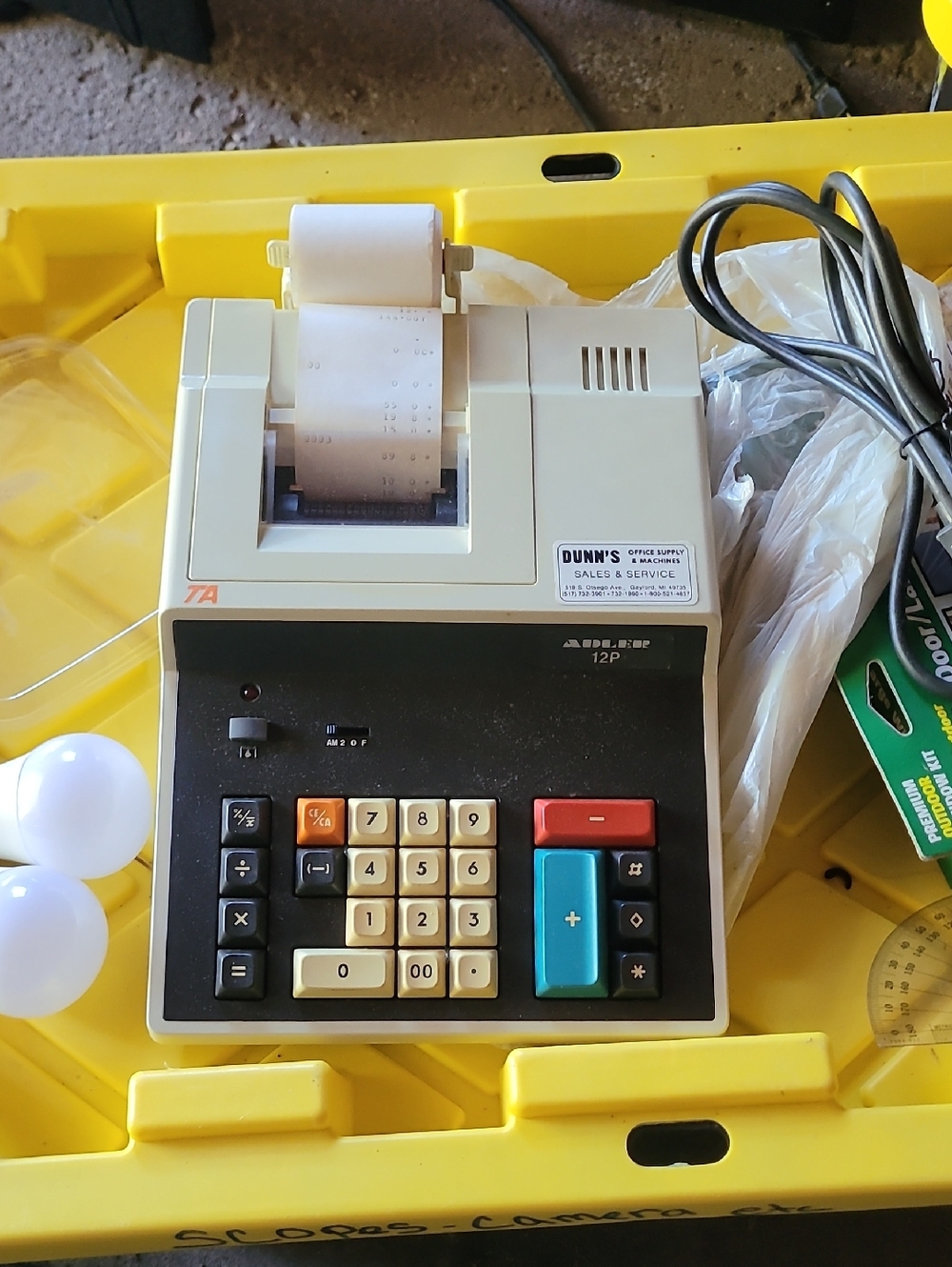Vintage ADLER 12P Electronic Printing Calculator - Beige/Black